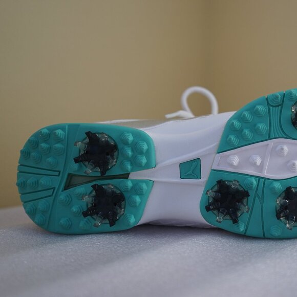 Puma Women's Biofusion Golf Shoes White/Silver Metallic/Aqua Splash, 8.5 M - Picture 6 of 16